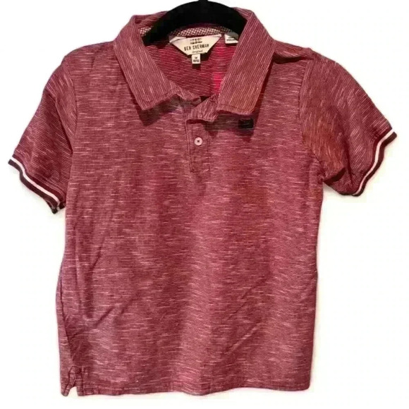 Ben Sherman Polo Shirt Maroon Short Sleeve Size Medium Youth Boys Classic Fit - Picture 1 of 6